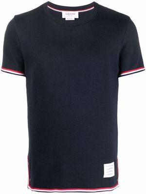 Thom Browne contrast-trim short-sleeve T-shirt - Blue