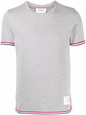 Thom Browne contrast-trim short-sleeve T-shirt - Grey
