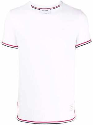 Thom Browne contrast-trim short-sleeve T-shirt - White