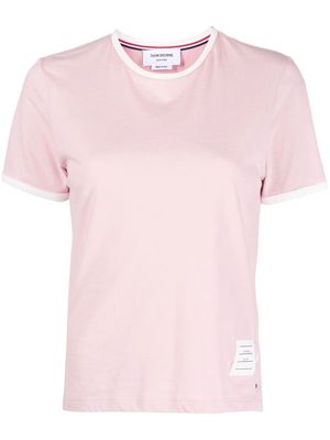 Thom Browne contrast-trim T-shirt - Pink