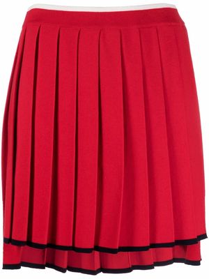 Thom Browne contrasting trim pleated skirt - Red