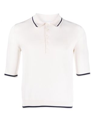 Thom Browne contrasting-trim polo shirt - White