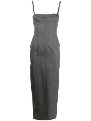 Thom Browne corset-style wool pencil dress - Grey
