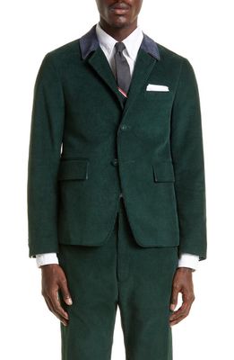 Thom Browne Cotton Corduroy Cutaway Sport Coat in Dark Green