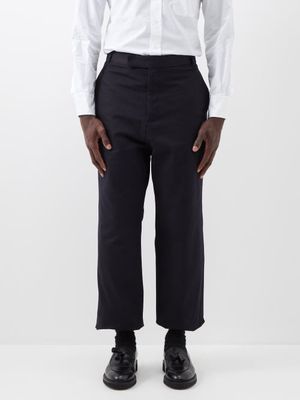 Thom Browne - Cotton-twill Straight-leg Trousers - Mens - Navy