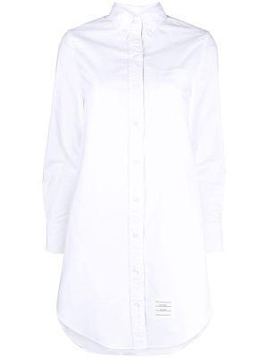 Thom Browne crinkled cotton shirtdress - White