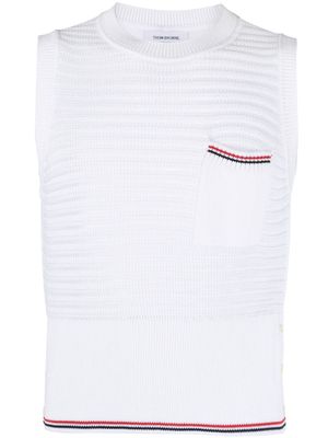 Thom Browne crochet-knit sleeveless top - White