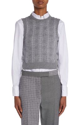 Thom Browne Crop Cashmere Sweater Vest in Tonal Grey