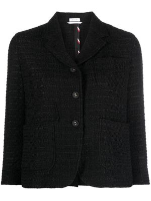 Thom Browne cropped sack sport tweed jacket - Black
