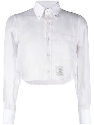 Thom Browne cropped silk shirt - White