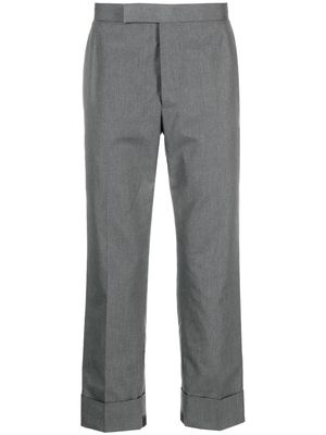 Thom Browne cropped straight-leg trousers - Grey