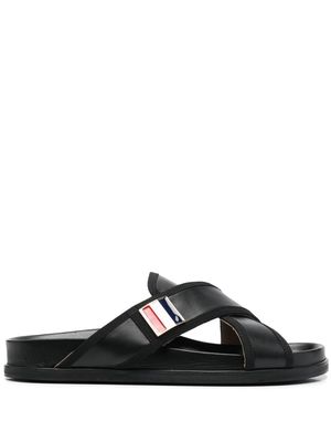 Thom Browne cross-strap flat sandals - Black