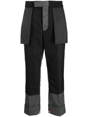 Thom Browne deconstructed-design twill straight-leg trousers - Grey