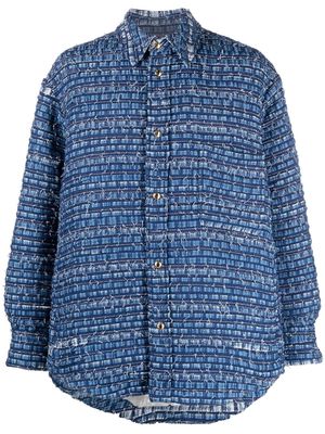Thom Browne denim-tweed shirt jacket - Blue