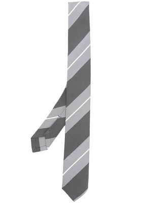 Thom Browne diagonal stripe pattern tie - 035 MED GREY