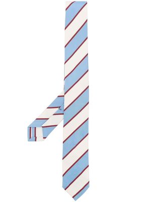 Thom Browne diagonal-stripe pointed tie - Blue