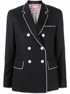 Thom Browne double-breasted wool sport coat - Black