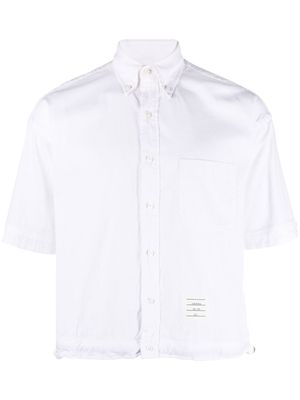 Thom Browne drawstring short-sleeved shirt - White