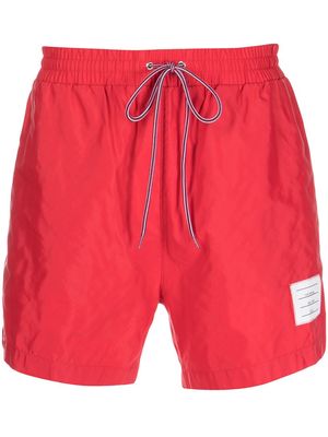 THOM BROWNE drawstring-waist swimming shorts - Red