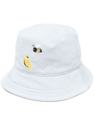 Thom Browne embroidered corduroy bucket hat - Blue