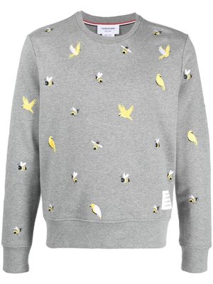 Thom Browne embroidered cotton sweatshirt - Grey