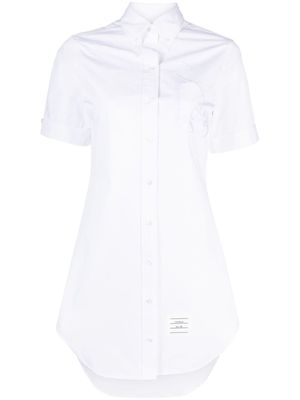 Thom Browne embroidered-motif shirt dress - 100 WHITE