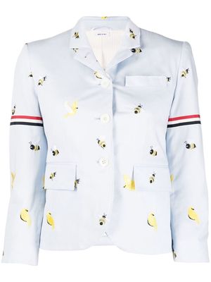 Thom Browne embroidered single-breasted blazer - Blue
