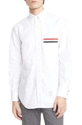 Thom Browne Extra Slim Fit Oxford Button-Down Shirt in White