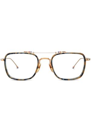 Thom Browne Eyewear tortoiseshell rectangular-frame glasses - Blue
