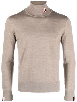 Thom Browne fine knit roll-neck jumper - Neutrals