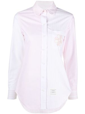 Thom Browne floral embroidered panelled shirt - Pink