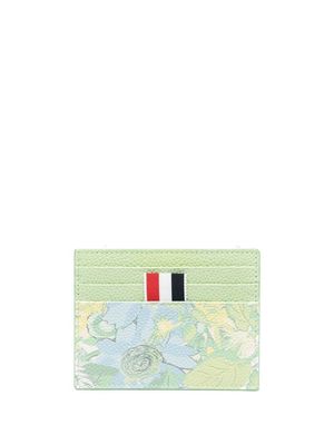 Thom Browne floral-print leather cardholder - Green