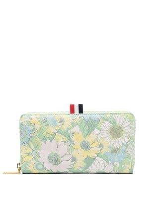 Thom Browne floral-print leather wallet - Green