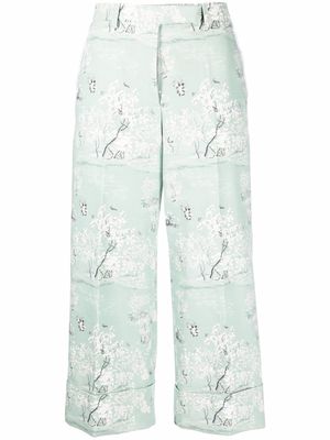 Thom Browne floral-print Sack trousers - Green