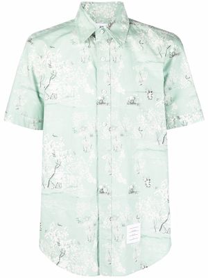 Thom Browne floral-print short-sleeve shirt - Green