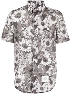 Thom Browne floral-print short-sleeve shirt - Grey
