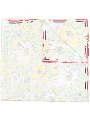 Thom Browne floral-print silk scarf - Green
