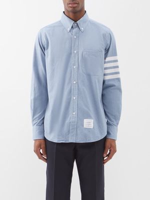 Thom Browne - Four-bar Cotton-flannel Shirt - Mens - Dark Blue