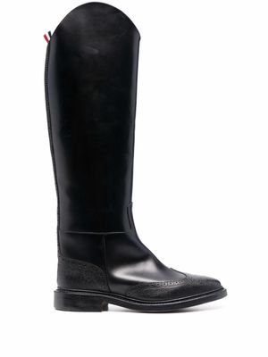 Thom Browne four-bar knee boots - Black
