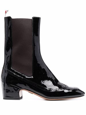 Thom Browne four-bar stripe ankle boots - Black