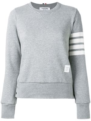 Thom Browne four-bar stripe cotton sweatshirt - Grey