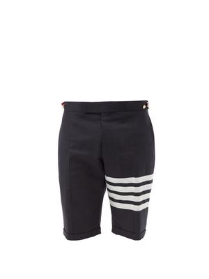 Thom Browne - Four-bar Tailored Wool Shorts - Mens - Navy