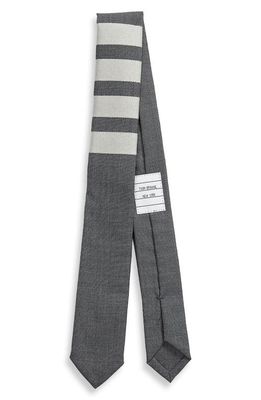 Thom Browne Four-Bar Tie in Med Grey