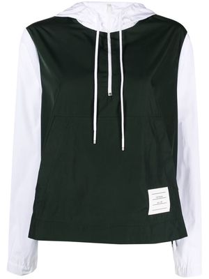 Thom Browne front-zip long-sleeve hoodie - Green