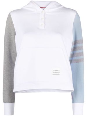 Thom Browne Funmix 4-bar cotton hoodie - White