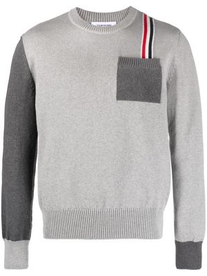 Thom Browne Funmix RWB-stripe intarsia jumper - Grey