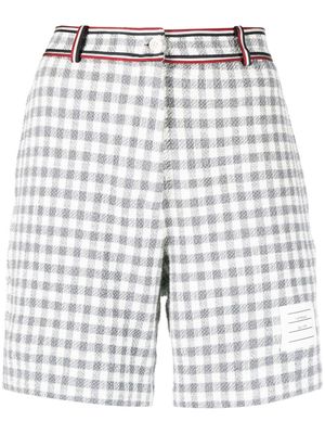 Thom Browne gingham check shorts - Grey