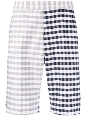 Thom Browne gingham check tailored shorts - Grey