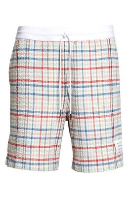 Thom Browne Gingham Jacquard Tweed Shorts in Blue Seasonal Multi