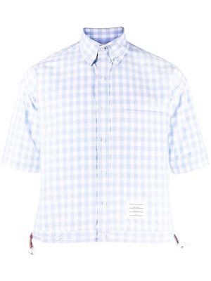 Thom Browne gingham poplin short-sleeve shirt - Blue
